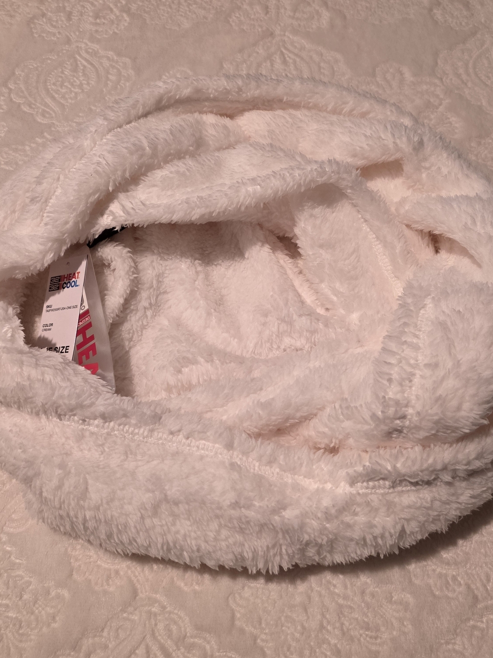 Cozy Plush infinity Scarf in White